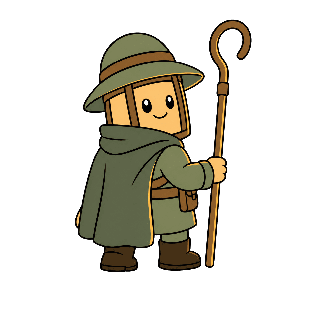 Faro standing with a shepherd staff