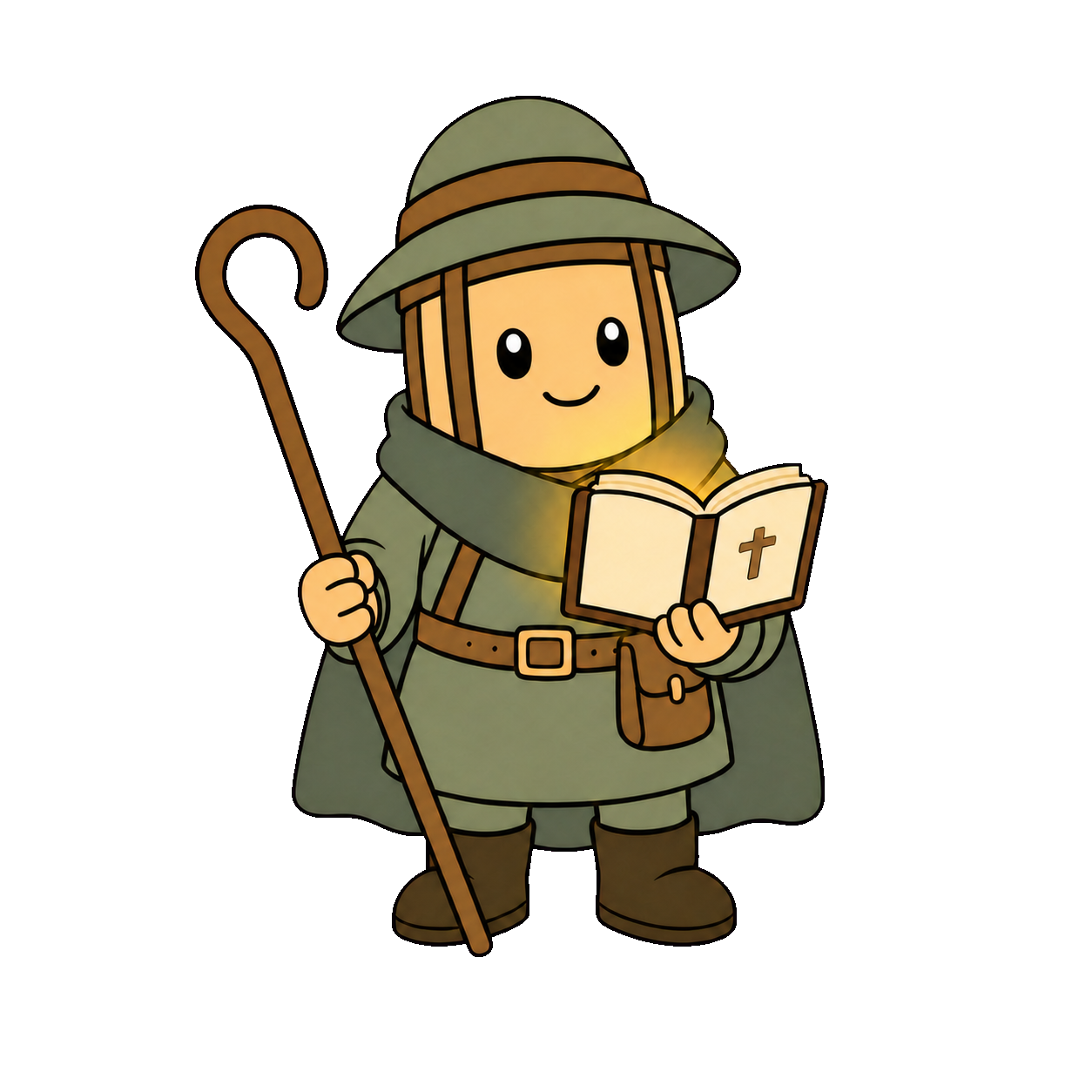 Faro holding a Bible